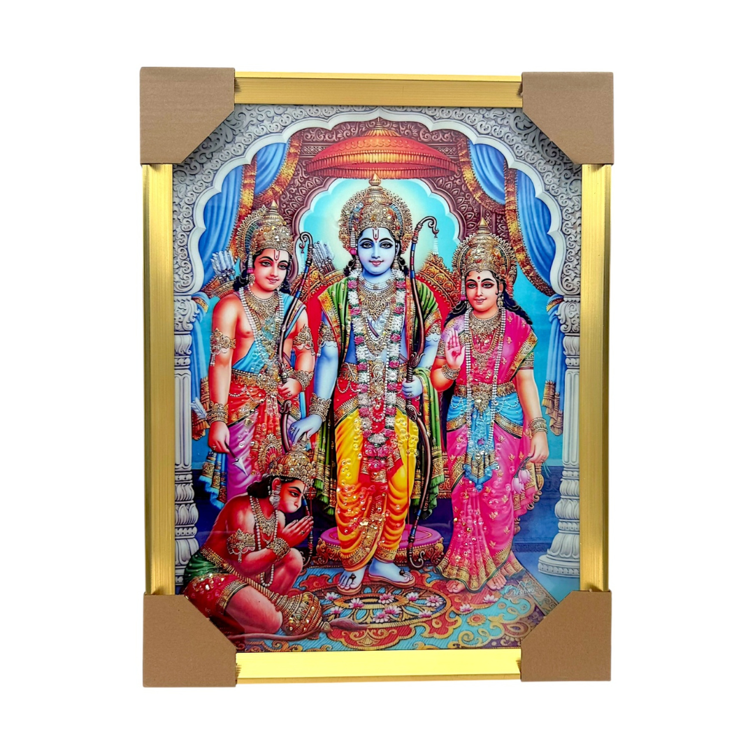 Ram Darbar Photo Frame – Shri Ram, Sita, Lakshman & Hanuman Ji | 33*43CM (13"*17") | Decorative Painting JC334311-10 - 9351235057026