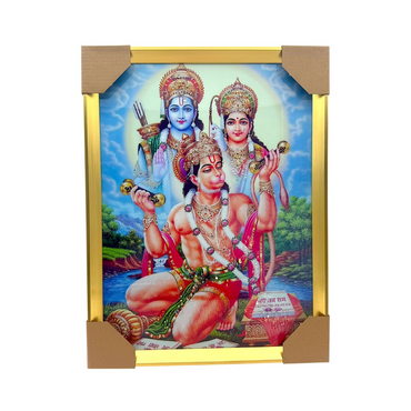 Lord Hanuman with Shri Ram & Sita Photo Frame – Bhakti & Devotion Edition  | 33*43CM (13"*17") | Decorative Painting-  JC334311-1 - 9351235056937