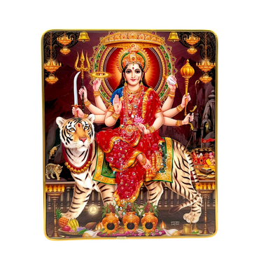 Lakshmi Mata, Saraswati Mata & Ganesh Ji 3D-Style Devotional Photo Frame | Hindu Gods Religious Photo Frame | Pooja Mandir & Home Décor | Size: 21 × 15cm (8.26" × 5.91") | 9351235062150