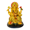 Ganesh Idol/ Statue/Murti in Golden Finish – Decorative Round Base Idol | 12*11*15CM(4.72in x 4.33in x 5.91in) | GOD T2641-1 - 9351235055862