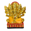 Panchmukhi Ganesh Idol/ Statue/Murti   – Golden Finish with Red Base | 12*8*13CM(4.72in x 3.15in x 5.12in) | GOD 2629-1GC - 9351235055800
