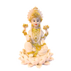 Lakshmi Mata – Lotus Base Marble Look Idol/ Statue/Murti| 18*5*15CM(7.09in x 1.97in x 5.91in) | GOD 2018-37A - 9351235055701