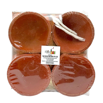 Clay/ Mitti Diya Large (Raw) 4Pc