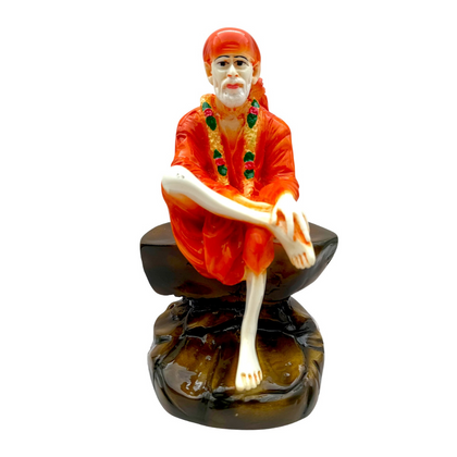 Sai Baba Flower Idol/ Statue/ Murti | Size 4.75'' x 4'' x 7.5'' | Product code- NC 656 | 9351235049496