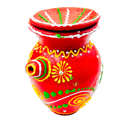 Clay Karva with Nose – Decorative Festival Pot (Large)- Size 6''- 9351235054155