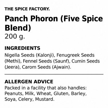 TSF Panch Phoron 200g | Panchporan | Bengali 5 Spice Whole | Indian Spice Blend