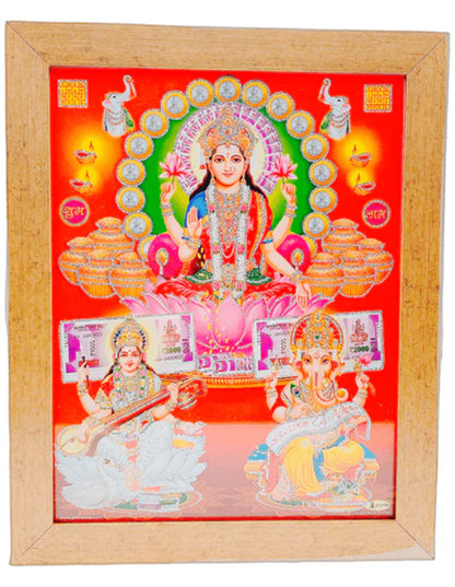 Photo Frame 10" x 12" Laxmi Saraswati Ganesh (Premium)