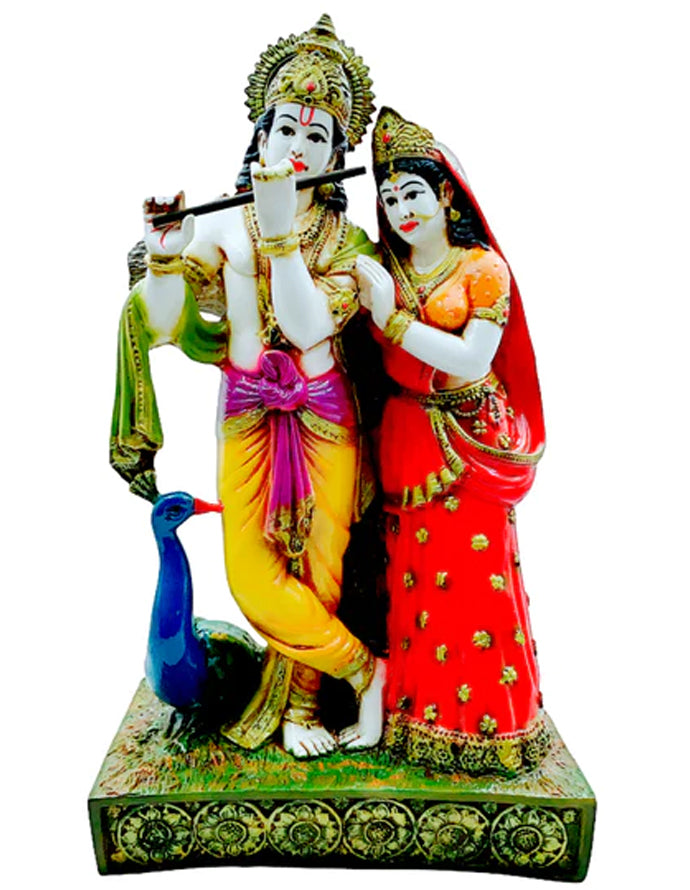 Radha Krishna Moore Big (9" X 5.5" X 17")- Statue/ Idol/ Murti