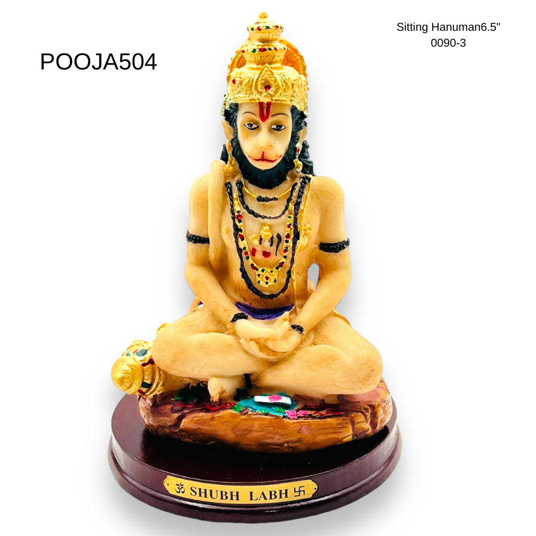 Sitting Hanuman6.5" 0090-3