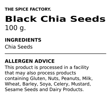TSF Black Chia Seeds 100g - ingredients