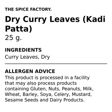 TSF Dried Curry Leaves 25g | Kadi Patta | Karuveppilai | Dried Herb