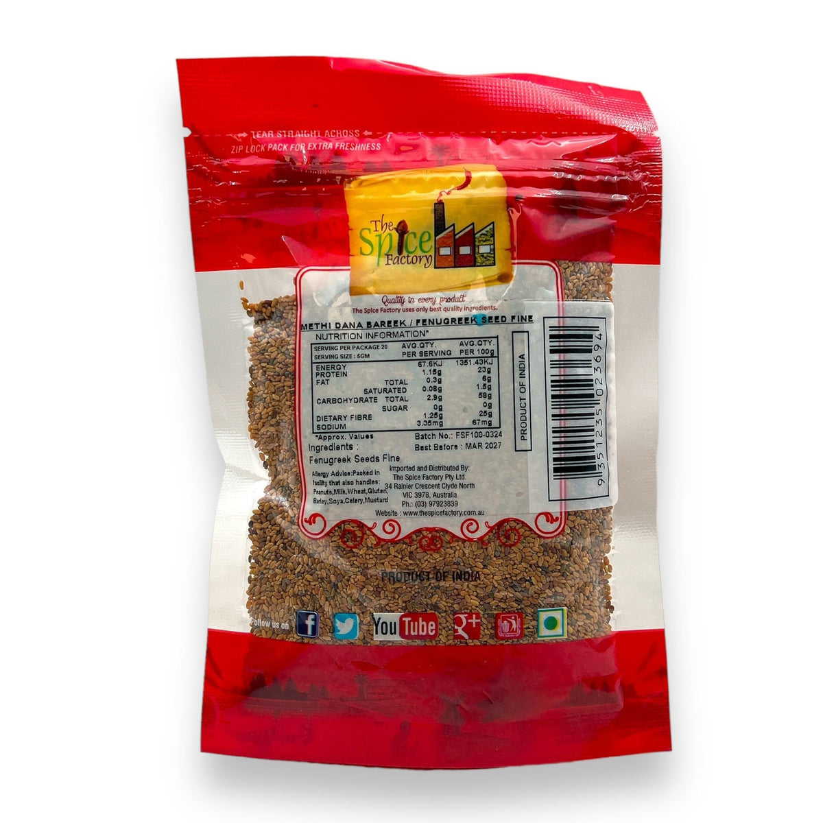 TSF Fenugreek Seed Fine/ Bareek (Methi Dana Fine) 100Gm