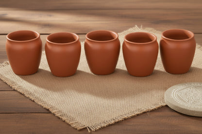 Set of clay glass on a white background