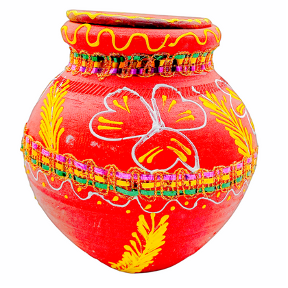 Coloured Kujja/ Mitti Pot Plain-Small