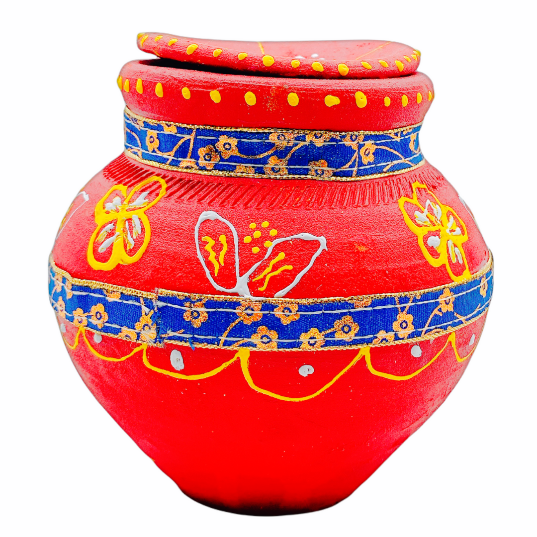 Decorated Mitti Pot- Kujja Small