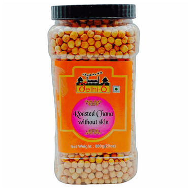 Delhi 6 Roasted Gram/ Chana Without Skin 800gm | Jar Packing