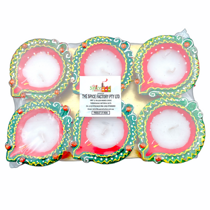 Fancy Diya With Wax 6Pc