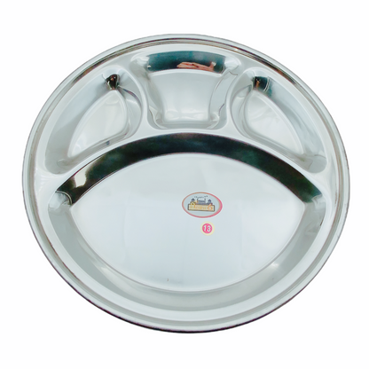 Steel Divided Thali 4 Compartment No. 13