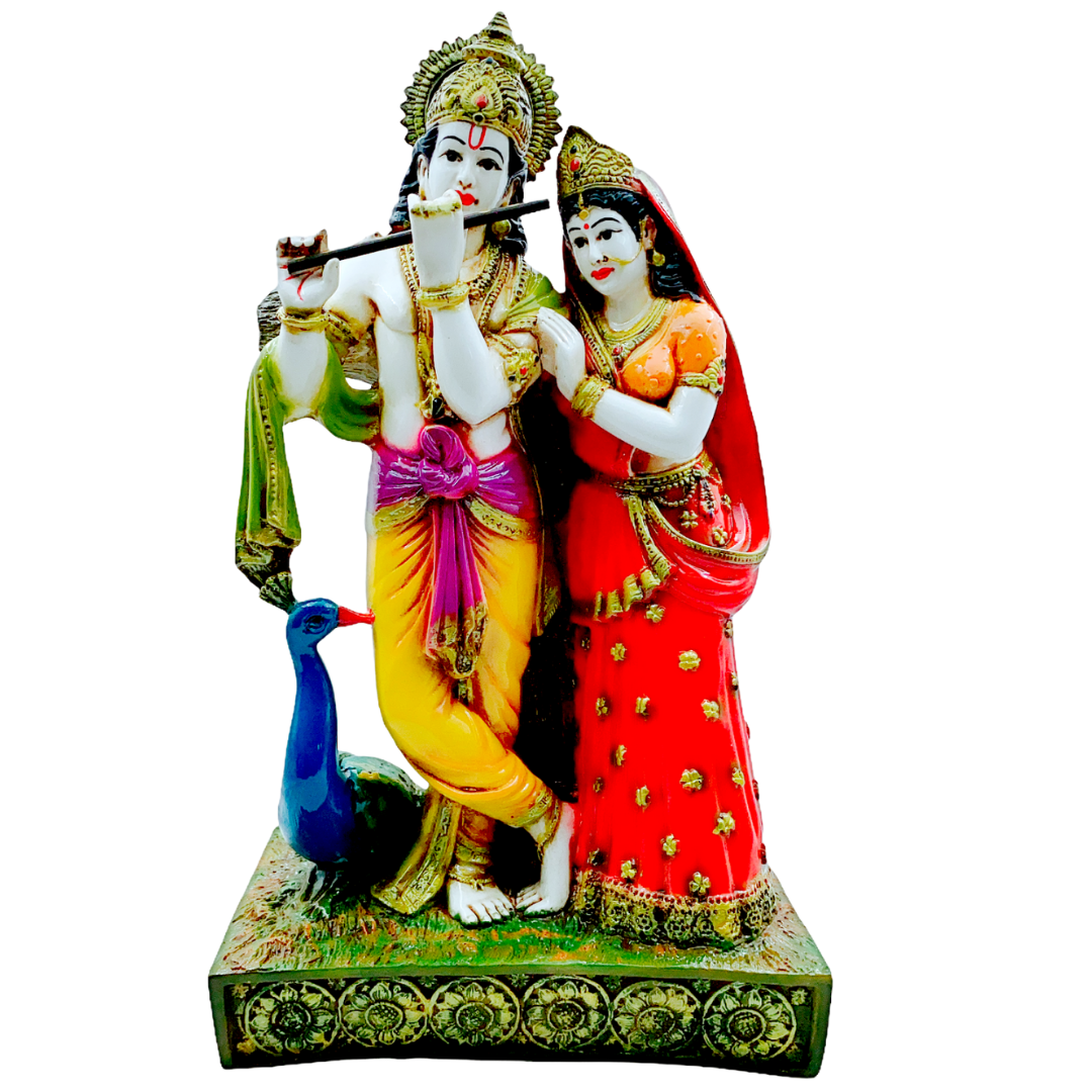 Radha Krishna Moore Big (9" X 5.5" X 17")- Statue/ Idol/ Murti